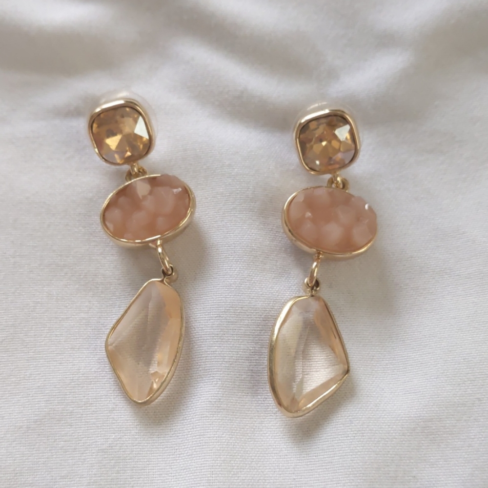 Geode faux and glass earrings